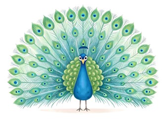 peacock on white background