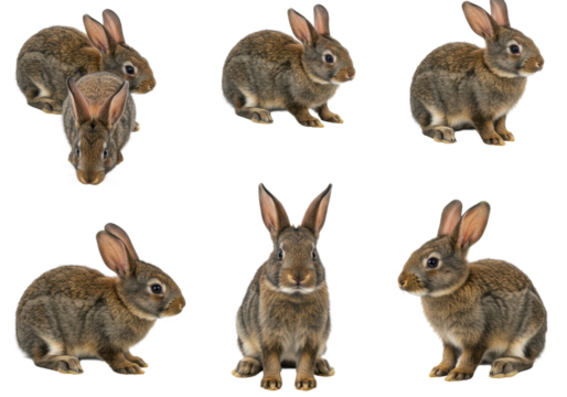 Playful rabbits resting and posing natural habitat animal photography studio setting close-up view