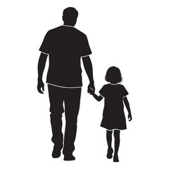 Father and Daughter Silhouette vector