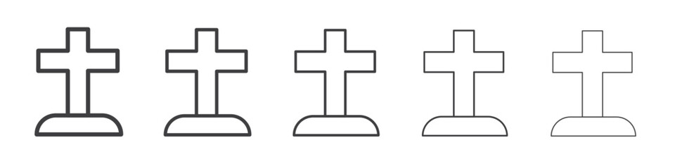 Obraz premium Religion cross icon simple illustration logo art