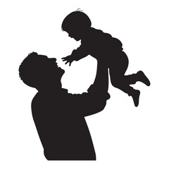 Father Lifting Child Silhouette