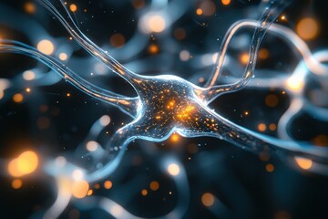Intricate Neural Network with Glowing Synaptic Connections