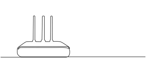 Sleek wireless router continuous one line drawing, Wireless Modem Line Icon, Wireless Modem Duocolor Line Icon Design with Editable Stroke. Suitable for Infographics, Web Pages.