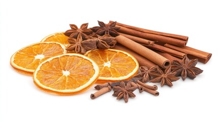 Dried orange cinnamon star anise
