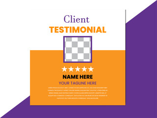 Client Testimonial Template with Portrait and Star Rating