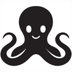 Minimal Octopus Logo Design, Elegant Silhouette Style Vector Art for Unique Branding, Professional Identity, and Clean, Nature-Inspired Logo Concepts