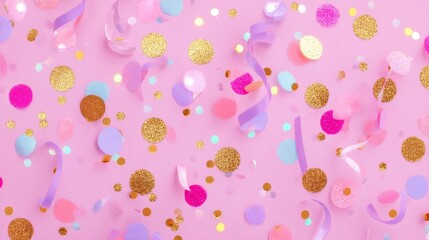 This elegant New Year card combines a soft pink gradient background with metallic gold edges and a touch of shimmer to create a festive and sleek visual effect