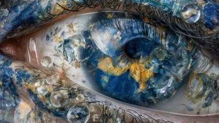 A human eye is shown in close-up, with the pupil reflecting an image that is crystal clear, highlighting the intricate textures and colors of the iris