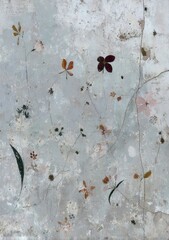 Vibrant floral collage set against a textured background and paired with natural elements, all enclosed in a rustic frame