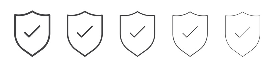 Shield with check mark icon simple illustration logo art © Horoskooppi