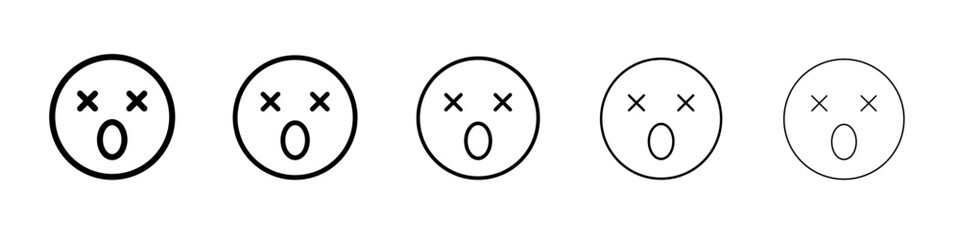 Shocked face icon simple illustration logo art