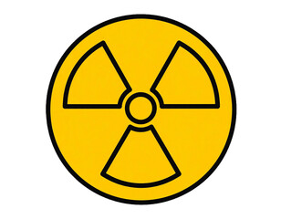radiation warning sign on white background