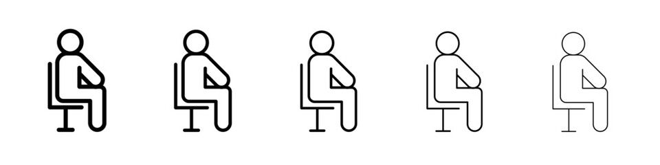 Fototapeta premium sitting icon simple illustration logo art