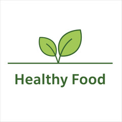 Healthy Food Logo Template, Green Vegetables