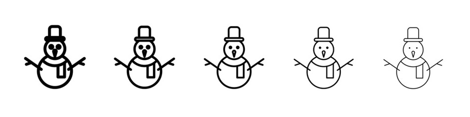 snow man icon simple illustration logo art