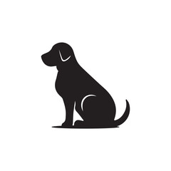 Dog vector silhouette,black color isolated on white background.Vector illustration