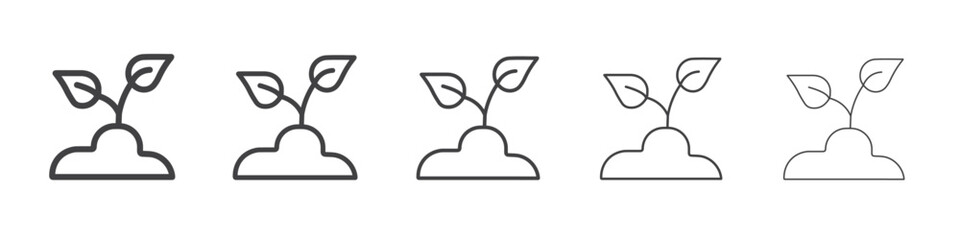 Sprout in soil icon simple illustration logo art