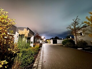 Northern lights over Munich due to an extreme geomagnetic storm on the night of October 10th to...