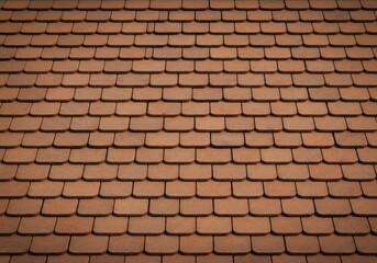 Obraz premium Close up of a brown ceramic roof tile pattern creating a textured surface