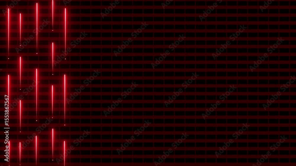 Wall mural moving background with neon rays and coordinate grid, background in cyberpunk and retrowave style.sy