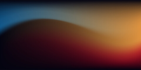 Dark blue orange red grainy texture background abstract vibrant color wave shape black backdrop noisy wide banner header design