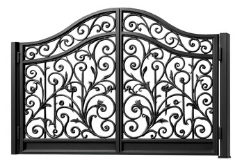 Large sliding gate for a residential villa, incorporating ornate wrought iron patterns for an elegant appearance.