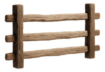 Rustic split-rail wooden fence suitable for a country cottage's front yard, offering a charming, traditional look.