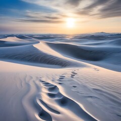 Frozen Sand Dunes with Plasma Vents – Sci-Fi Icy Desert Terrain in 4K