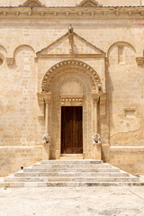 Decorated Church Entrance with Lions in Matera