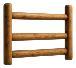 A sturdy post-and-rail wooden fence designed for a rural farmhouse, suitable for containing livestock in front areas.