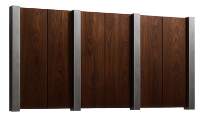 A robust wooden security fence for a private estate, featuring reinforced panels and a formidable appearance.