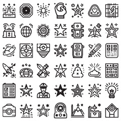 set2: Achievement Award Line Icons Set 2 - Editable Stroke Vector Collection in Adobe Illustrator Artwork A set of linear vector icons representing achievement,
