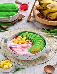 desserts, red sugar syrup, gourmet, iced, roll, cold, asian food, south sulawesi, cooking, iftar,...