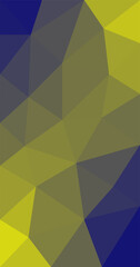 Yellow and Blue shading Low Polygon background Abstract Vertical illustration Triangular design
