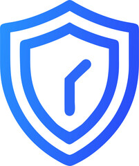 shield vector outline icon on white or transparent background. Military Solid Editable Icon