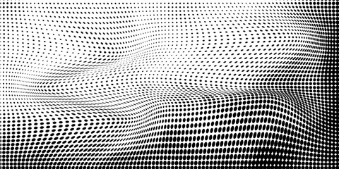 Grunge halftone gradient background. Faded grit noise texture. White and black sand wallpaper. Retro pixelated backdrop. Anime or manga style comic overlay. Vector graphic design textured template