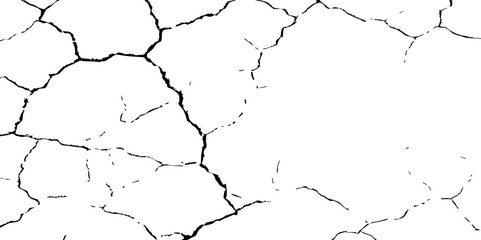 A high-contrast black and white texture depicting dry, cracked earth. The fragmented surface forms an organic mosaic of irregular shapes, with sharp, dark lines outlining each segment.