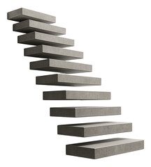Concrete staircase with a cantilevered design for a dramatic visual effect in a luxury residence.