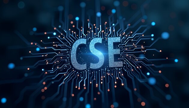 CSE Text with Circuit Board and Lights
