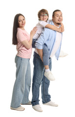Obraz premium Portrait of lovely family on white background