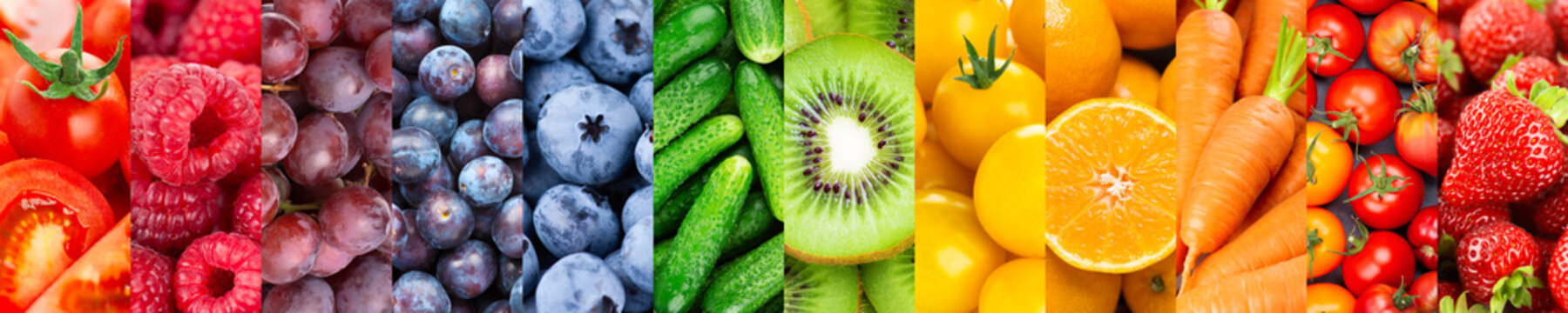 Fruits and vegetables background. Fresh food. Mixed fruits