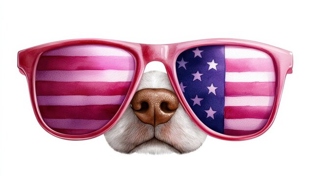 fourth of july dog portrait. A canine companion celebrates independence day in this heartwarming summer artwork.