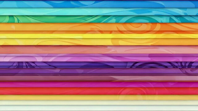 Multicolored moving stripes, camera slowly panning.