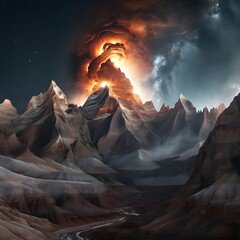 Magnetic Storm Peaks and Metallic Canyons – Futuristic Geology Scene