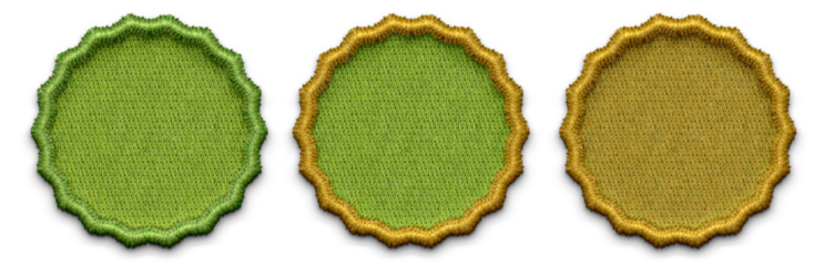 set of green embroidery shapes for background. PNG file embroidery