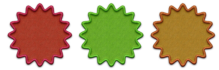 set of green embroidery shapes for background. PNG file embroidery