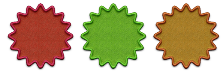 set of green embroidery shapes for background. PNG file embroidery