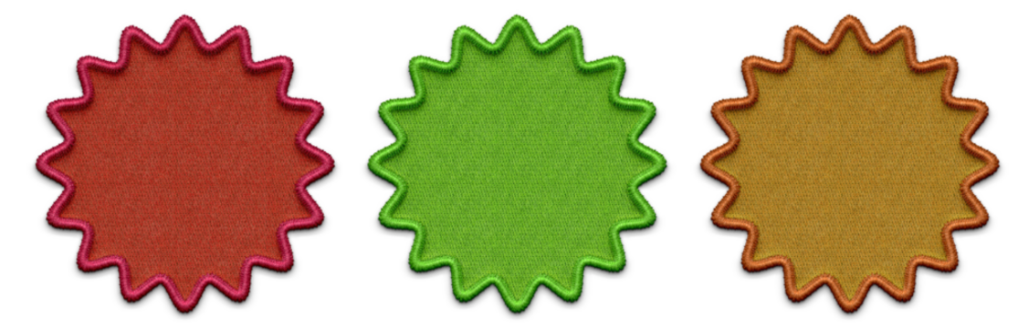 set of green embroidery shapes for background. PNG file embroidery
