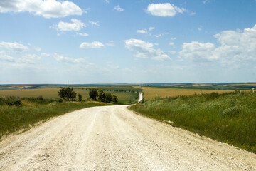 Fototapeta premium A dirt road leading to a field