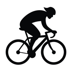 Obraz premium Silhouette illustration of a cyclist on a bicycle, representing sport and fitness activity